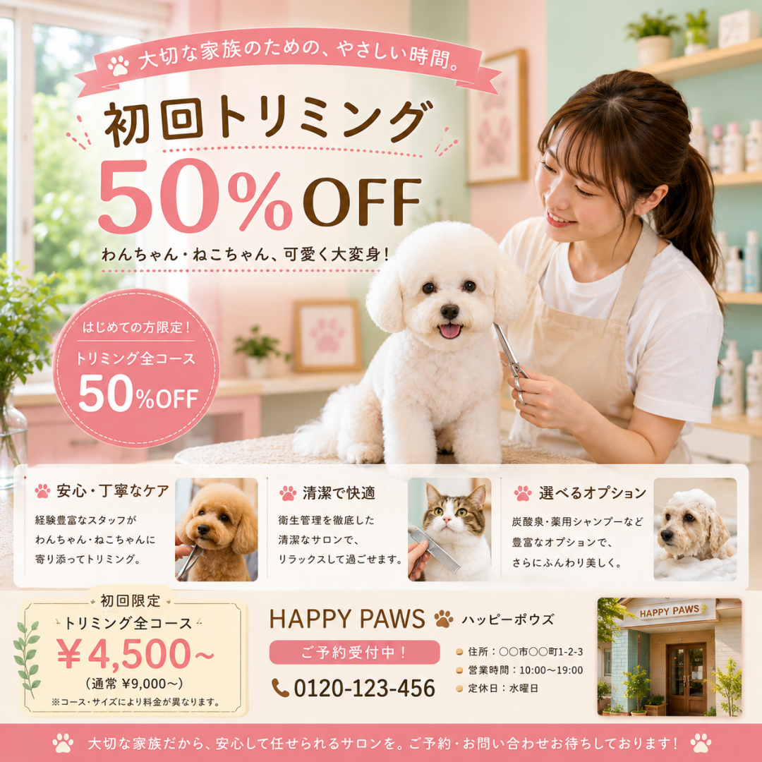 ペットサロン募集ポスター